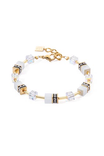 COEUR DE LION Armband GeoCUBE® Iconic Layer weiß-gold
