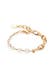 Armband Süßwasserperlen & Chunky Chain Navette Multiwear weiß-gold