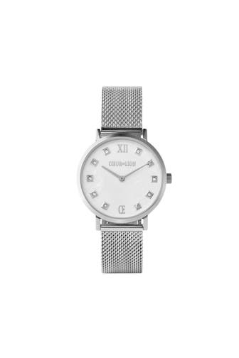 COEUR DE LION Uhr Rund Perlmutt Milanaise Edelstahl