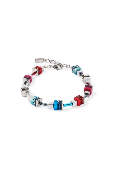 COEUR DE LION Armband Modern Future Cube Blau-Rot