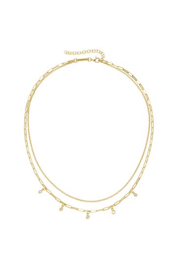 SURI FREY Kette zweireihig mit Zirkonia Gold