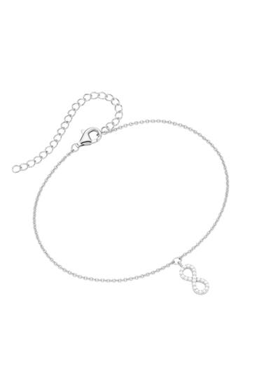 SMART JEWEL Fusskettchen mit Behang Infinity, Zirkonia Silber