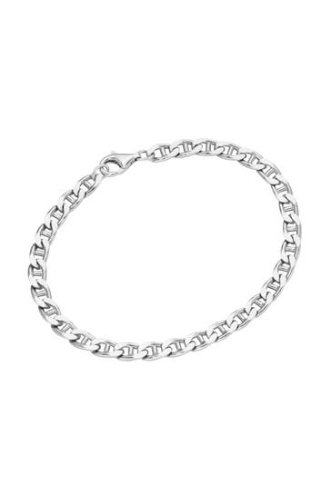 SMART JEWEL Armband Stegpanzerkette diamantiert, massiv Silber