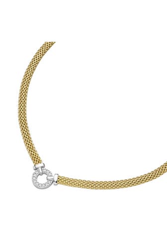 SMART JEWEL Kette mit Zirkonia Silber - vergoldet Bicolor