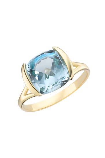 LUIGI MERANO Ring mit quadrat. / abgerundeten Edelstein Blau