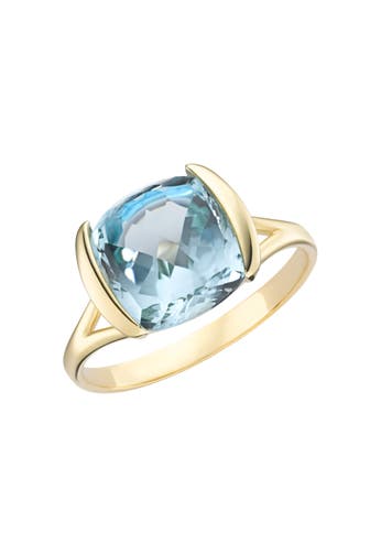 LUIGI MERANO Ring mit quadrat. / abgerundeten Edelstein Blau