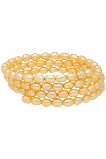 SMART JEWEL Armband Süßwasserperlen, flexibel Gold