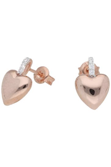 SMART JEWEL Ohrringe Herz mit Zirkonia, rosé vergoldet Rosé vergoldet