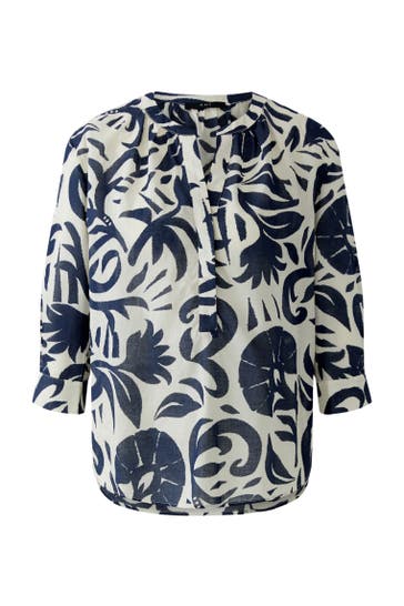 OUI Casual-Bluse whiteblue