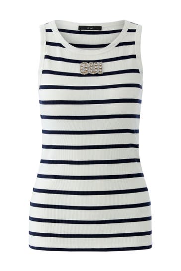 OUI Top offwhiteblue