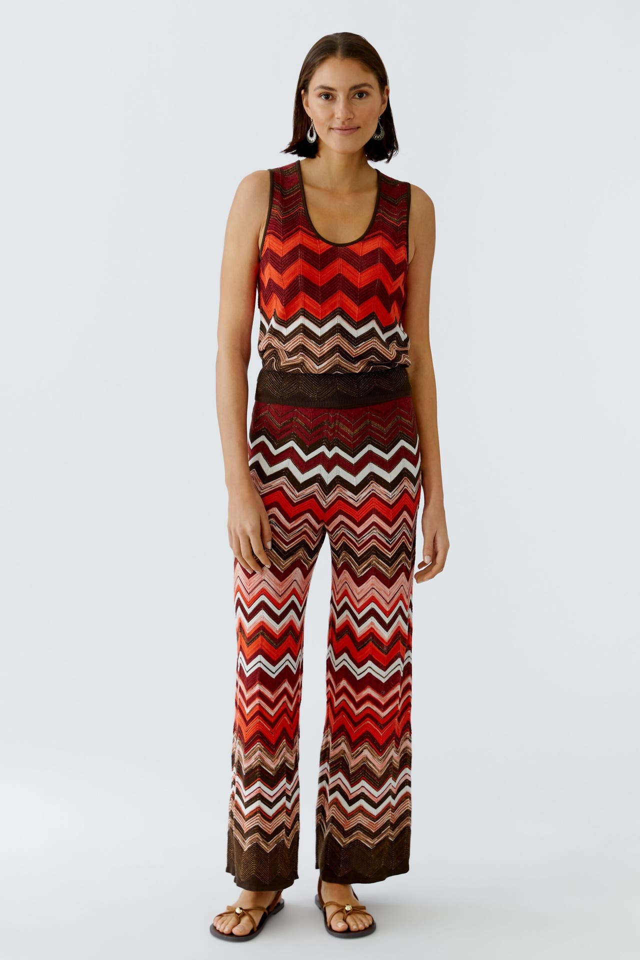 OUI Stoffhose dkbrownred Wide/ Loose Fit, Bild 1