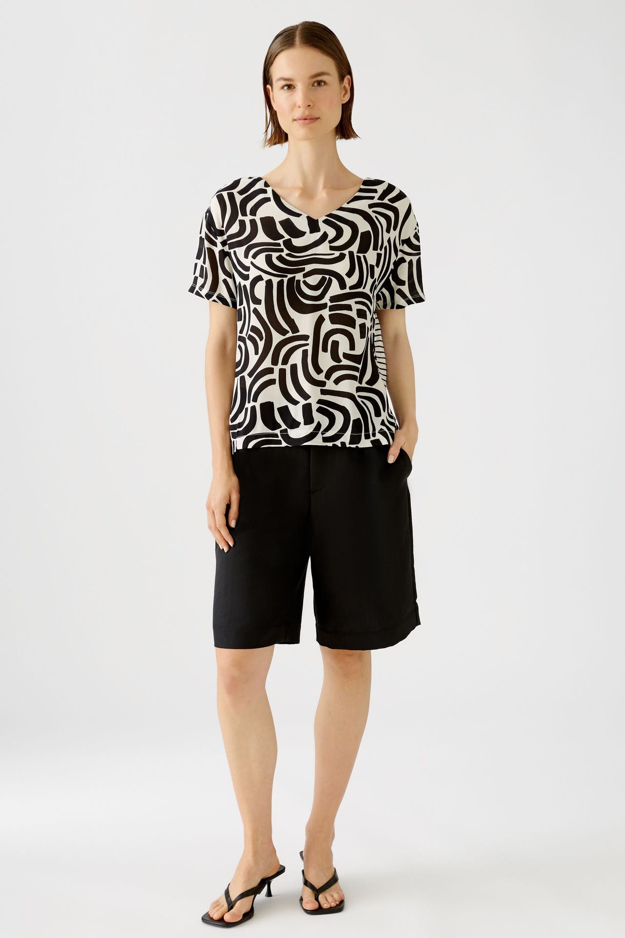 OUI Blusenshirt whiteblack, Bild 1
