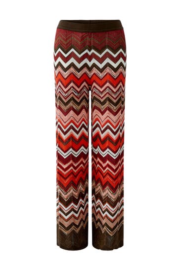 OUI Stoffhose dkbrownred Wide/ Loose Fit