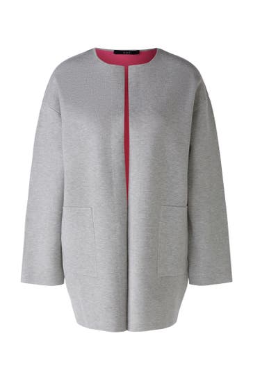 OUI Strickjacke ltgreyred