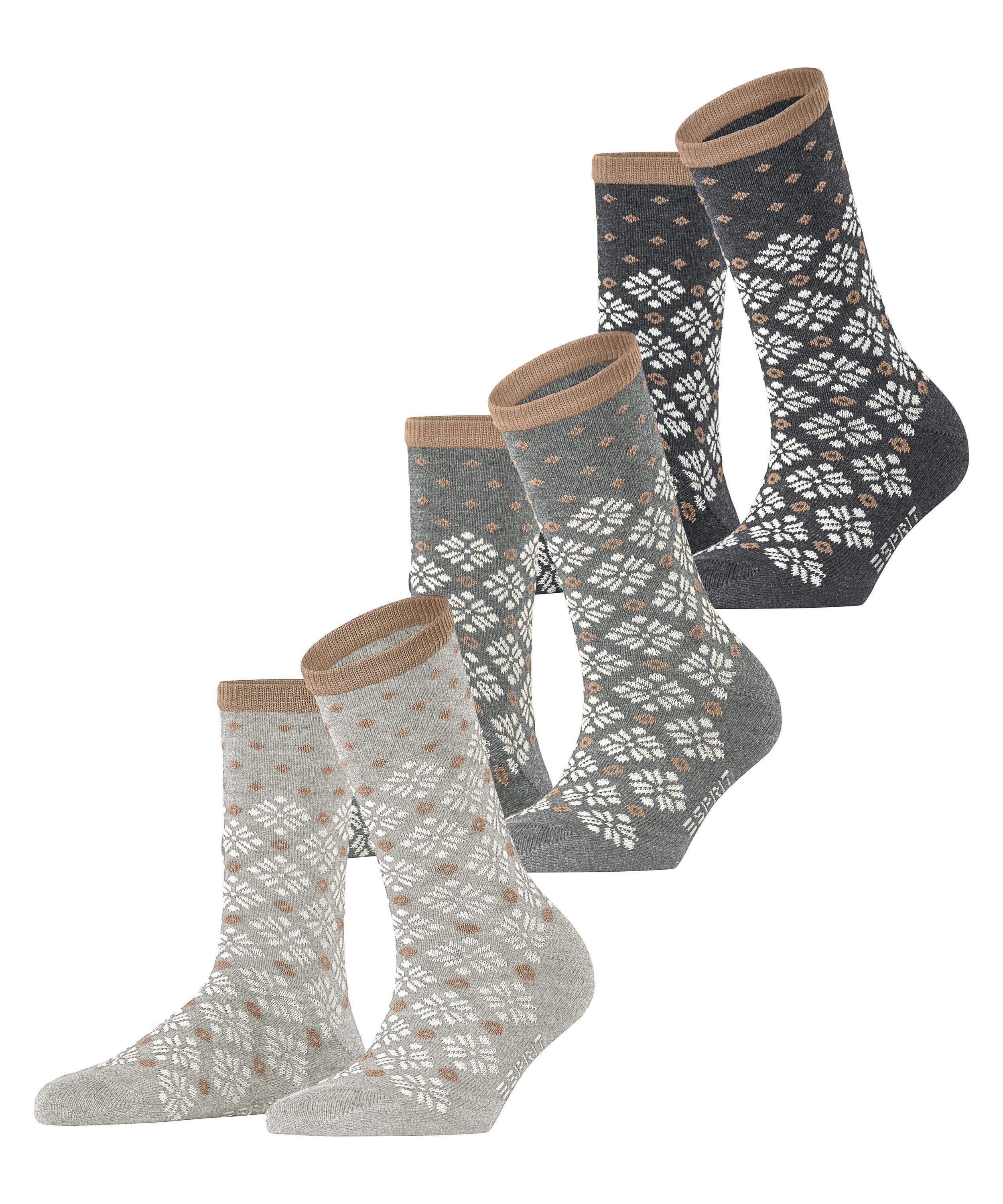 ESPRIT Damen Socken 2er Pack | Halblang, Gerippt, Mit Lyocell-Anteil