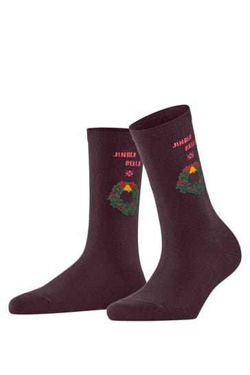 BURLINGTON Socken Jingle Bells barolo (8526)
