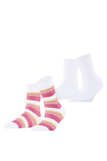 ESPRIT Socken Crochet Stripe 2-Pack sortiment (0010)