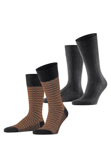 ESPRIT Socken Houndstooth 2-Pack anthra.mel (3081)