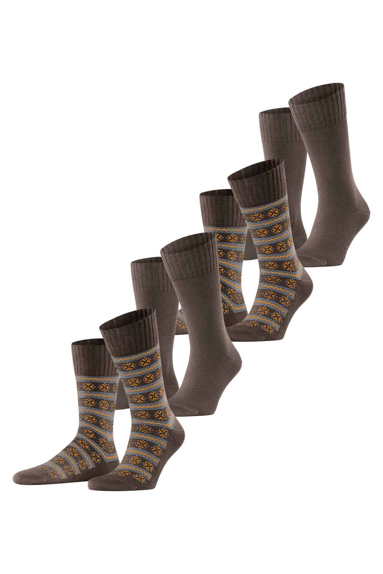 ESPRIT Socken Scandi Norwegian 4-Pack chocolate (5004), Bild 1
