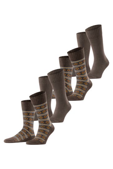 ESPRIT Socken Scandi Norwegian 4-Pack chocolate (5004)