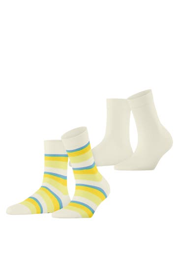 ESPRIT Socken Crochet Stripe 2-Pack sortiment (0030)