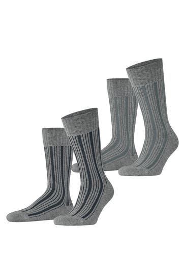 ESPRIT Socken Plush Rib 2-Pack light greymel. (3390)