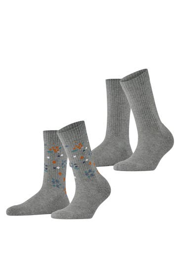 ESPRIT Socken Flower Rib 2-Pack light grey (3400)