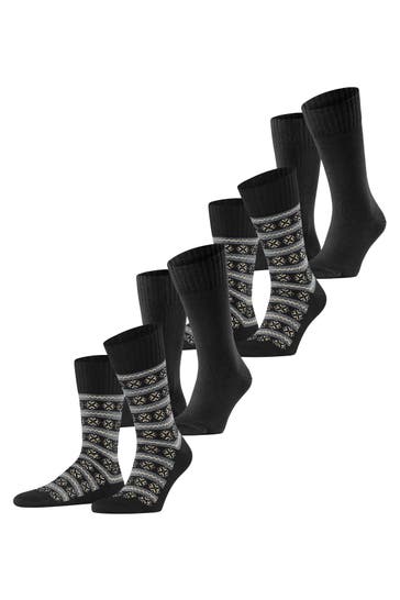 ESPRIT Socken Scandi Norwegian 4-Pack black (3000)