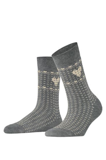 ESPRIT Socken Norwegian Heart light greymel. (3390)