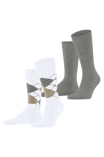 BURLINGTON Socken Everyday Argyle Mix 2-Pack white (2001)