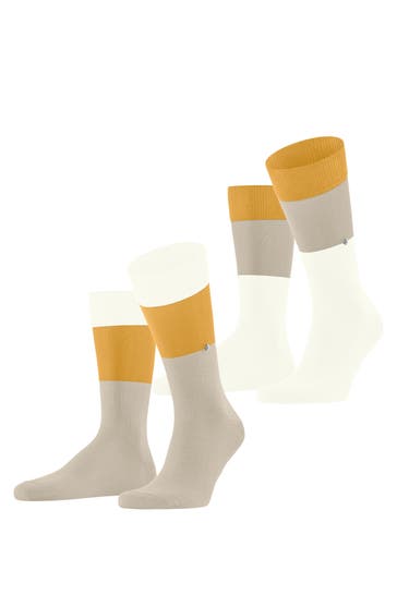 BURLINGTON Socken Magic Mismatch 2-Pack zement (4077)