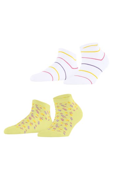 ESPRIT Socken Flowers & Stripes 2-Pack daffodil (1253)