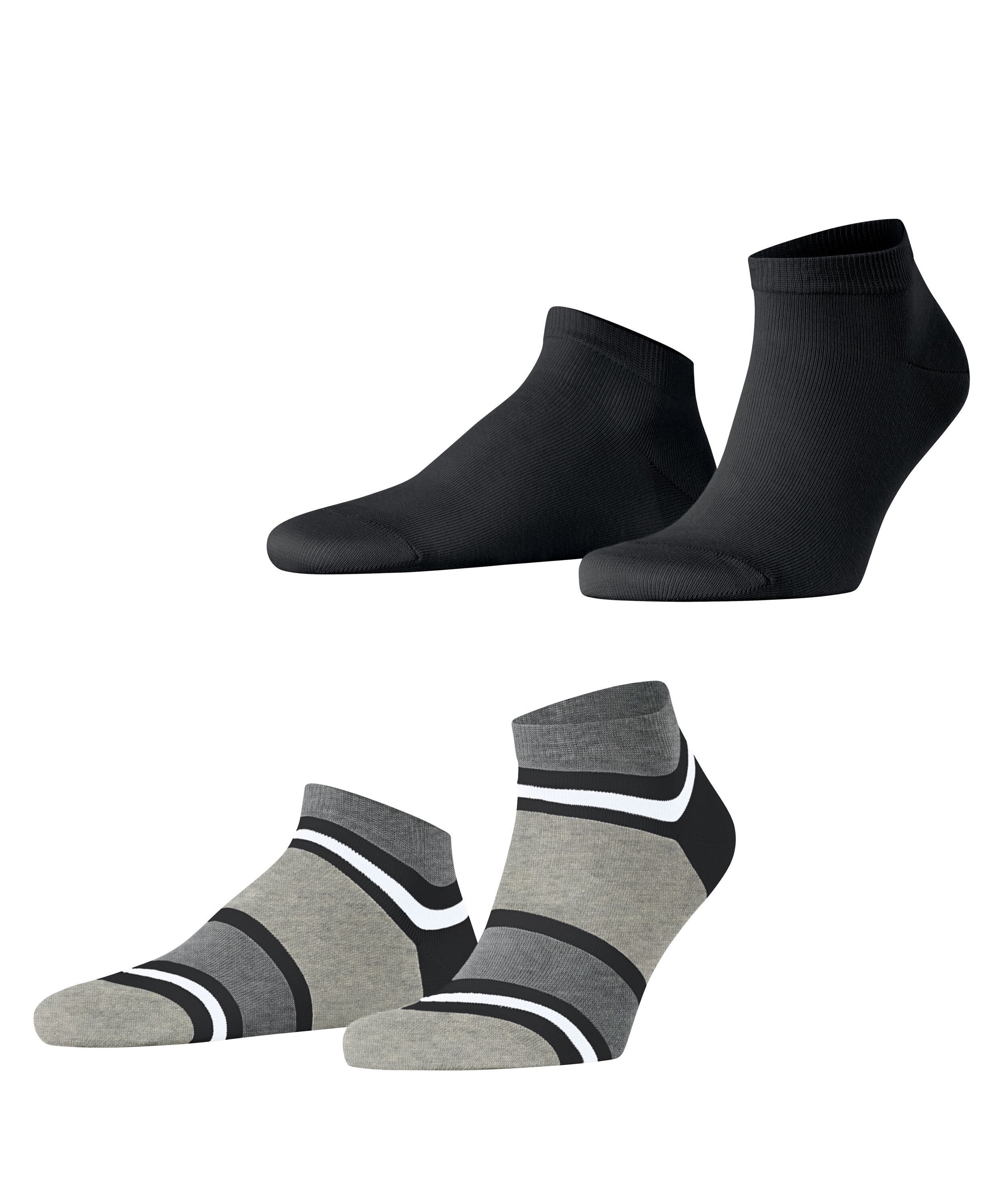 ESPRIT Herren Socken 2er Pack – Blickdicht, Mit Streifen & Uni! Aus Bio-Baumwolle, Weich & Elastisch