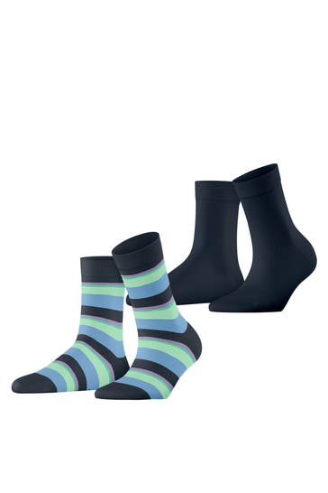 ESPRIT Socken Crochet Stripe 2-Pack sortiment (0050)