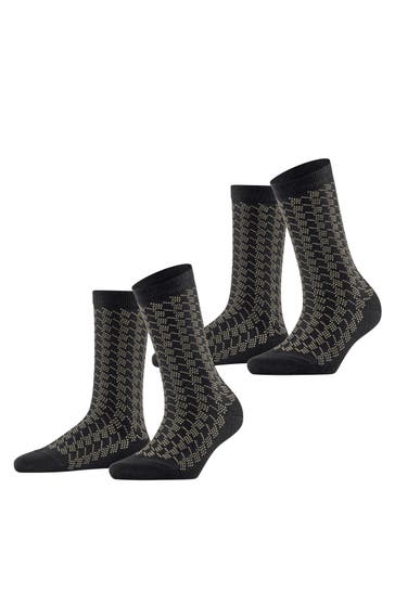 ESPRIT Socken Pepita Pattern 2-Pack black (3000)
