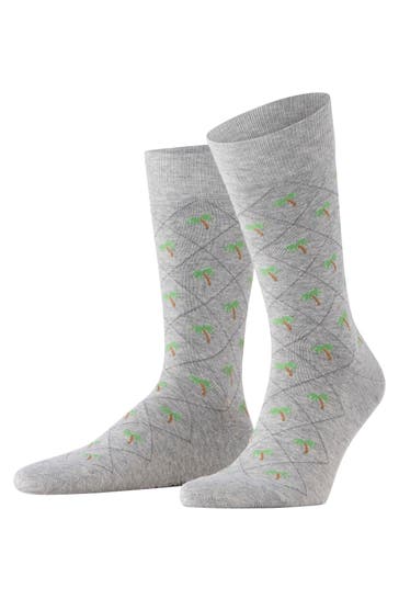 BURLINGTON Socken Palm Tree storm grey (3820)