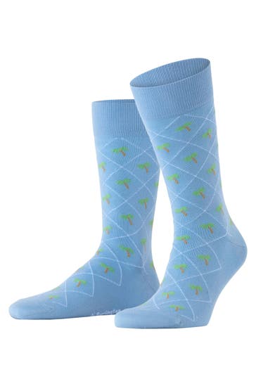 BURLINGTON Socken Palm Tree sky blue (6876)