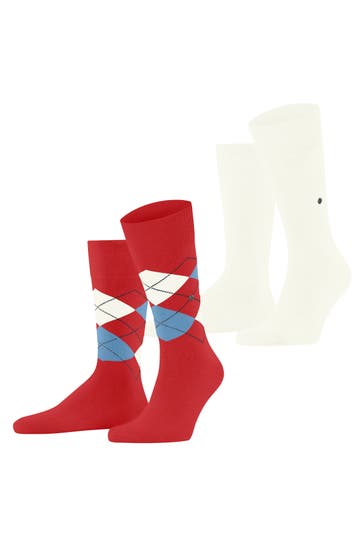 BURLINGTON Socken Everyday Argyle Mix 2-Pack tulip (8081)
