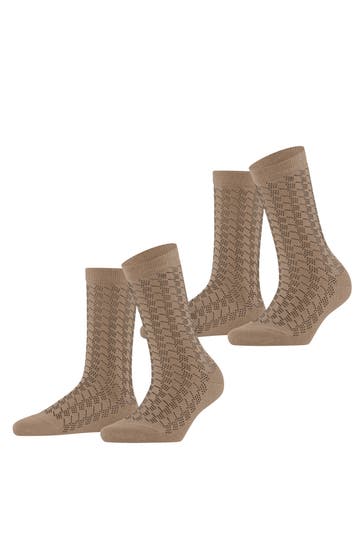 ESPRIT Socken Pepita Pattern 2-Pack camel (5038)