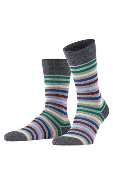 FALKE Socken Tinted Stripe m.grey mel (3530)