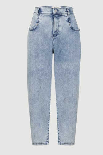 ITEM M6 Stoffhose RELAXED DENIM HIGH RISE stone washed light blue Highwaist