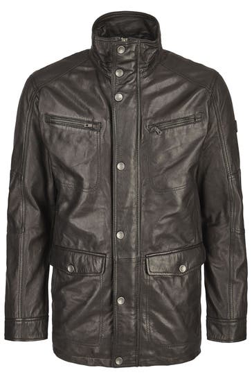BUGATTI Lederjacke BUDAVID Schwarz