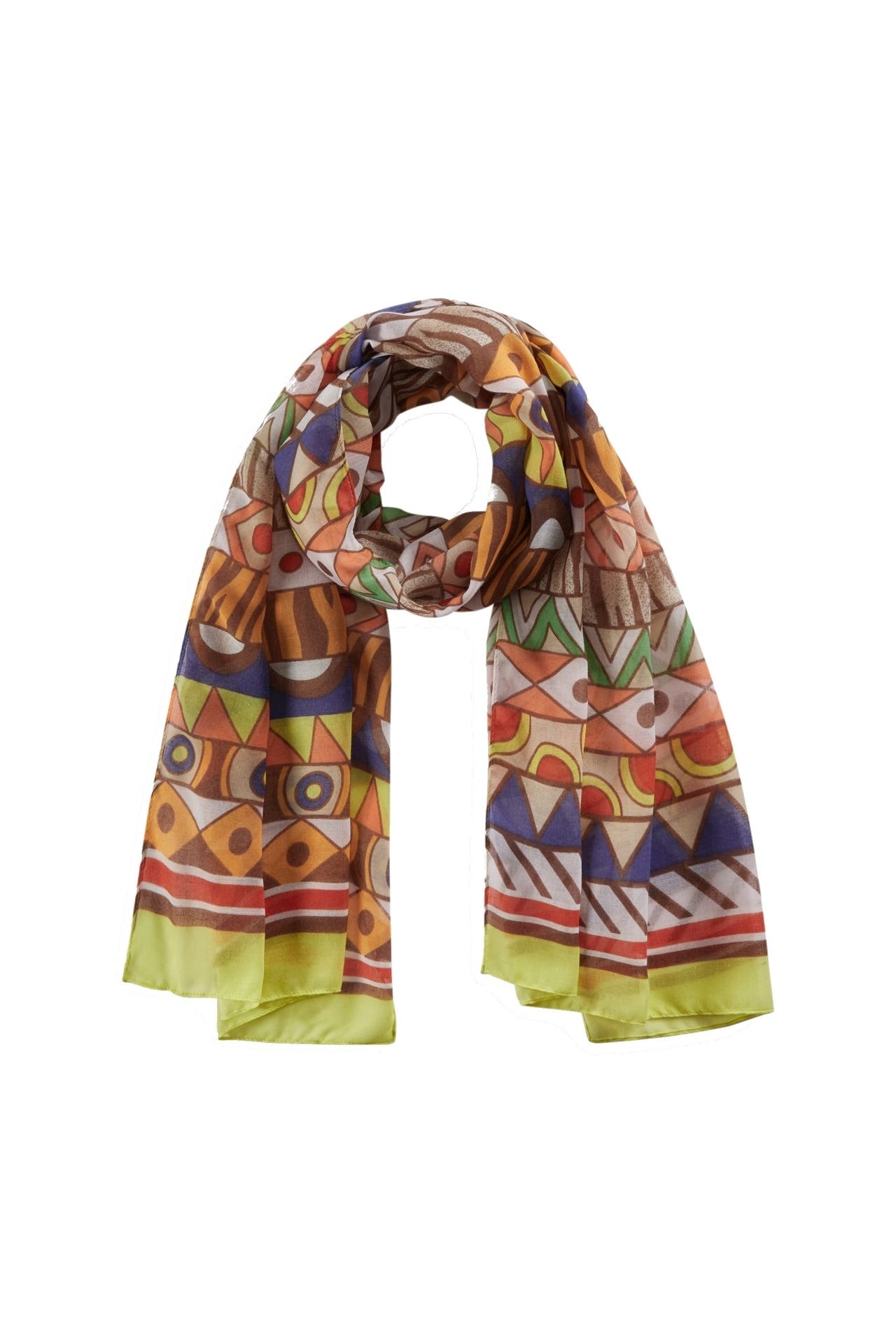 CODELLO Schal Nachhaltiger Ethno-Schal mit grafischem Multicolor-Muster ORANGE MEDIUM, Bild 1