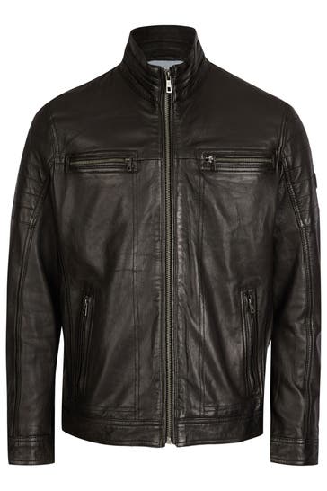 BUGATTI Lederjacke BUGIORGIO Schwarz