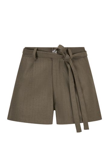 NICOWA Short CARLAWO OLIVE PINSTRIPE Slim