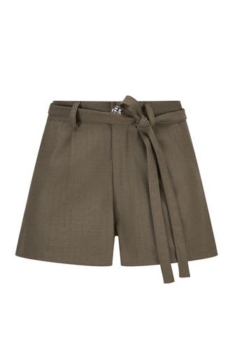 NICOWA Short CARLAWO OLIVE PINSTRIPE Slim