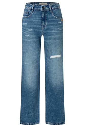GANG Jeans 94AMELIE WIDE destroyed midblue Straight