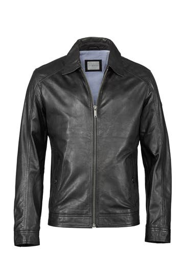 BUGATTI Lederjacke BUROMEO Schwarz