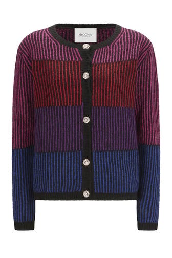 NICOWA Strickjacke SINOWA BLACK MULTICOLOR