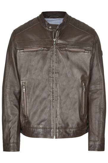 BUGATTI Lederjacke BUAMADEO dunkelbraun